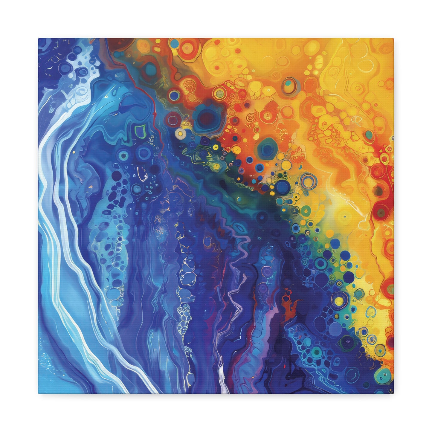 Sun and Space Alcohol Ink Print on Canvas Gallery Wraps  - 5 Sizes