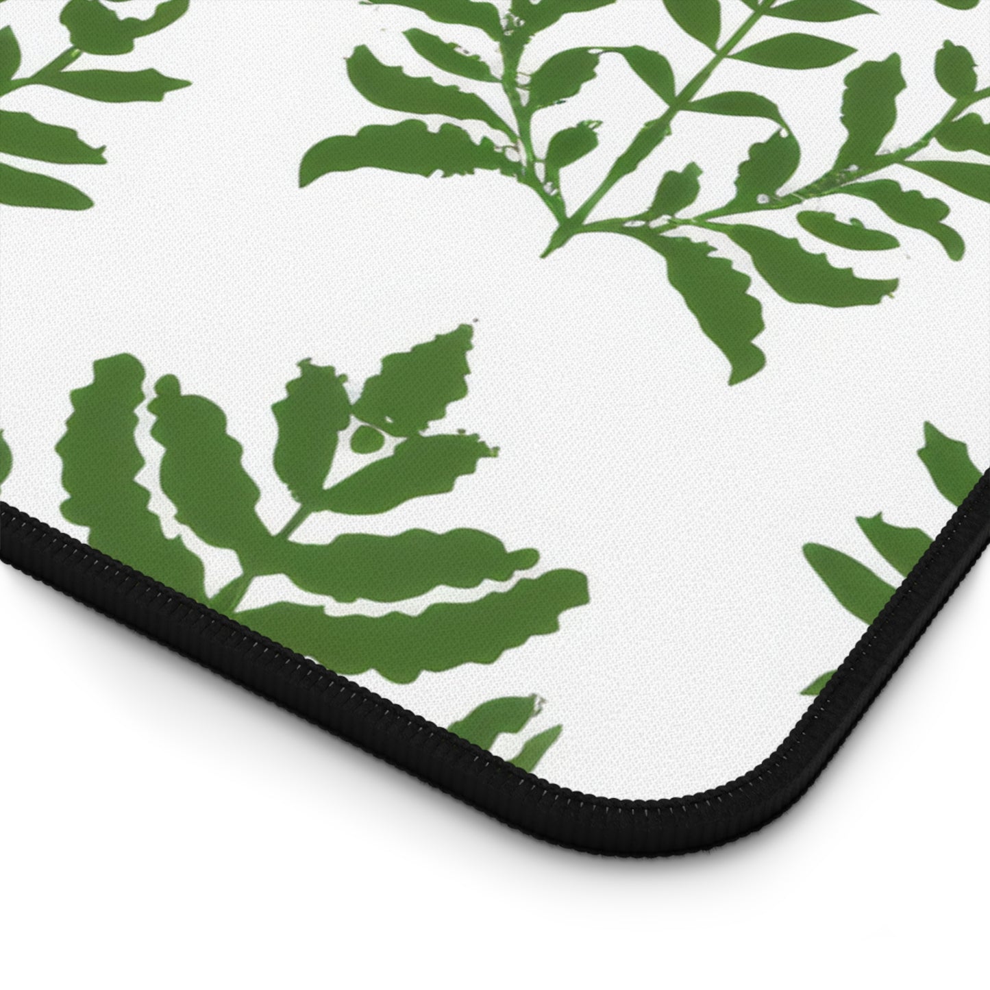 Verdant Harmony in Elegant Green Botanical Block Print Pattern Extended Gaming Mouse Pad  Desk Mat  - 3 Sizes