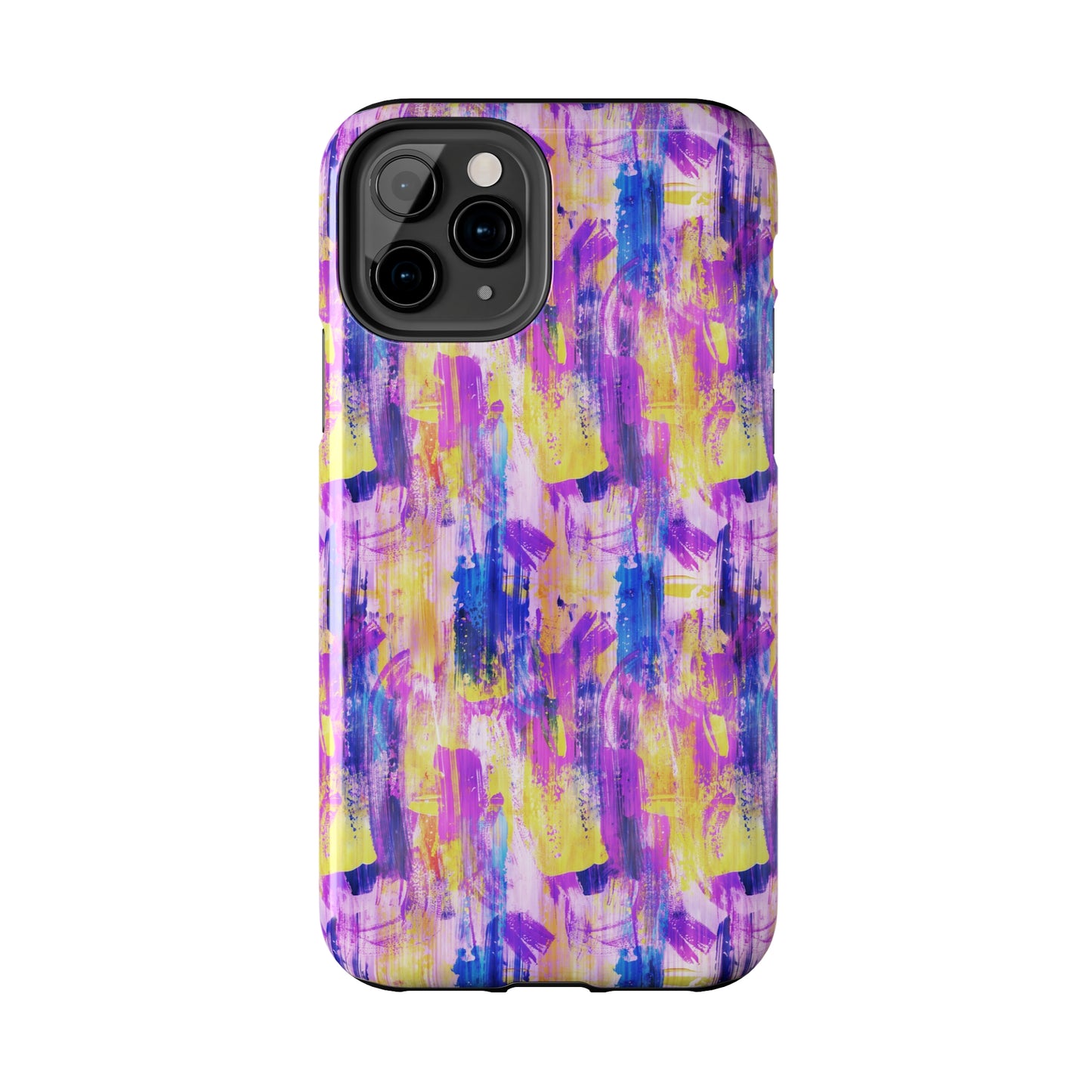 Pink & Yellow Spring Painted Abstract Iphone Tough Phone Case