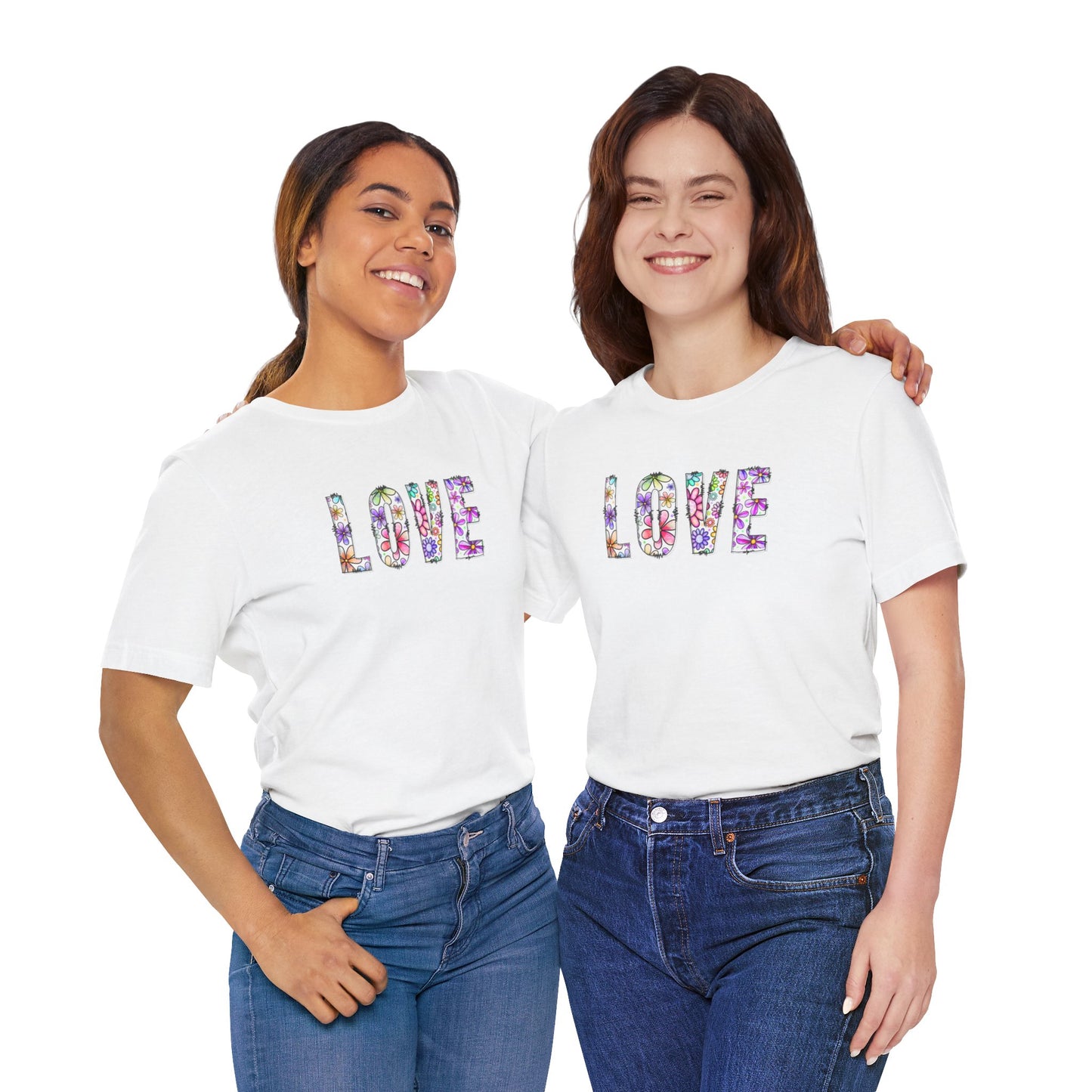 LOVE with Daisy Flowers - Short Sleeve T-Shirt XS-5XL