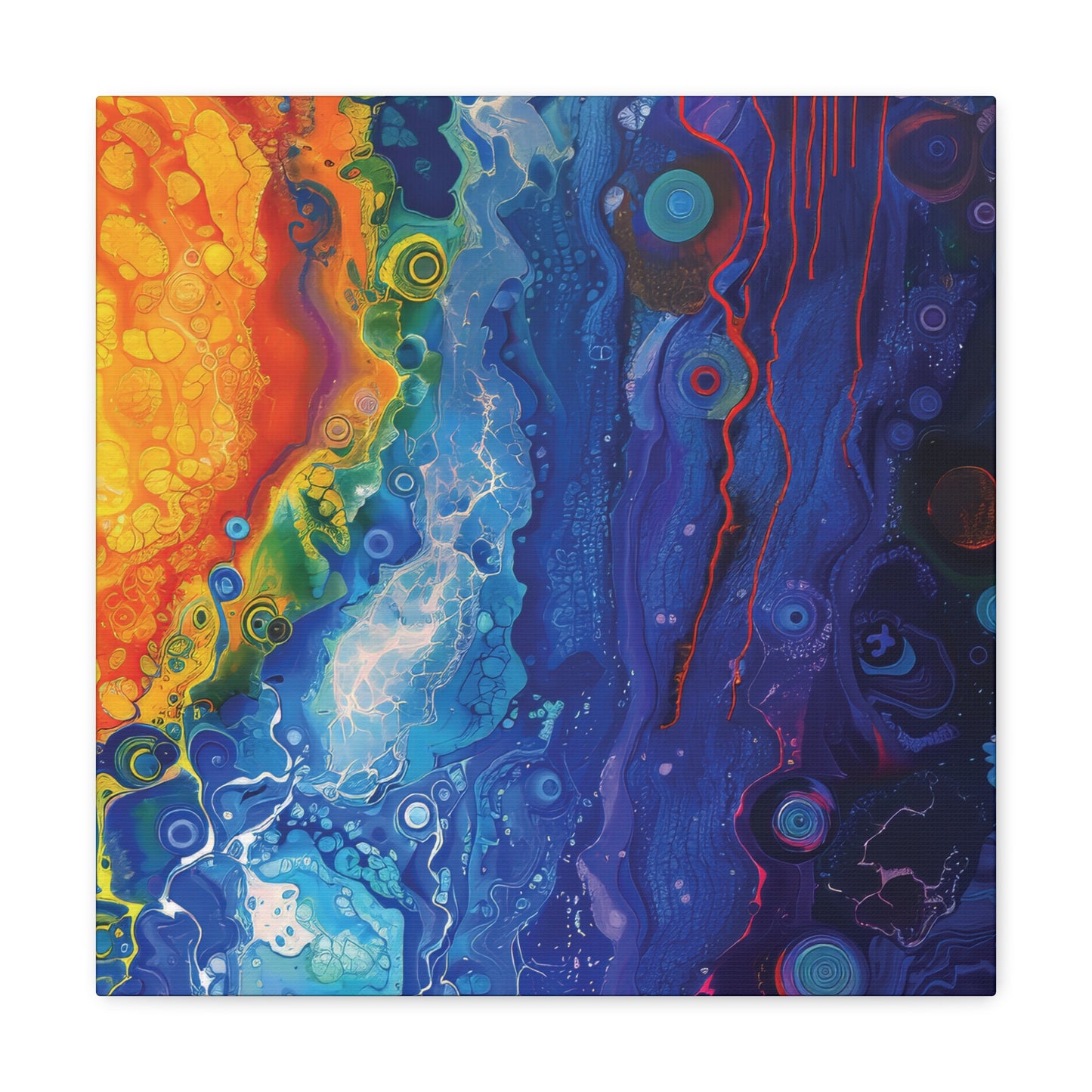 Sun Fire and Space Alcohol Ink Print on Canvas Gallery Wraps  - 5 Sizes