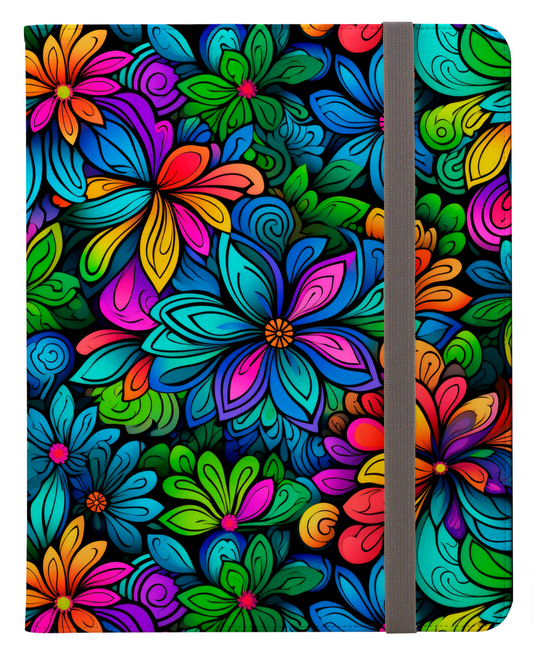 Vibrant Neon Tropical Flowers Ipad Pro 11 & Pro 12.9 Protective Case and Pencil Holder