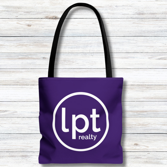 LPT Realty Logo White on Purple - Canvas Tote 3 Sizes