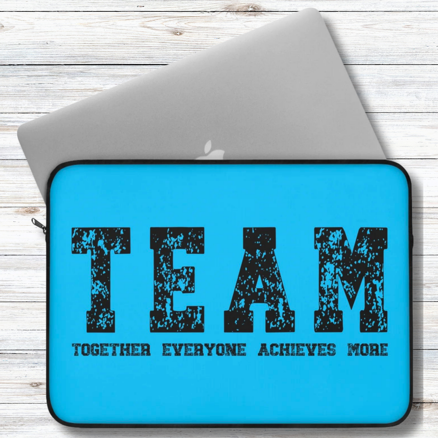 TEAM Together Everyone Achieves More Blue & Black Laptop or Ipad Protective Sleeve 3 Sizes