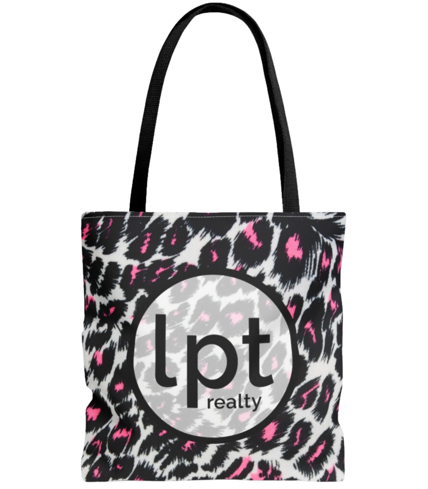 LPT Realty Logo with Fierce Femininity Pink and Black Leopard Print - Canvas Tote 3 Sizes