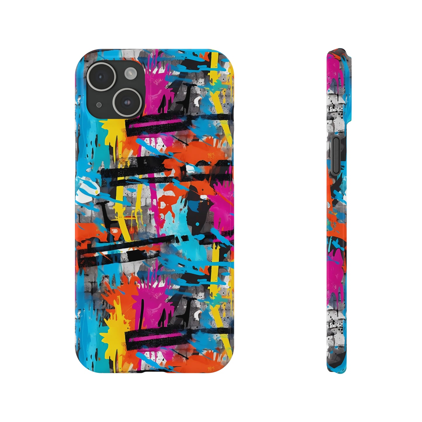 Rainbow Color Abstract Graffiti Design Iphone 15-12 Slim Phone Case