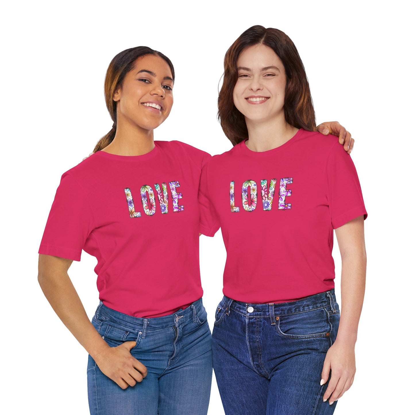 LOVE with Daisy Flowers - Short Sleeve T-Shirt XS-5XL