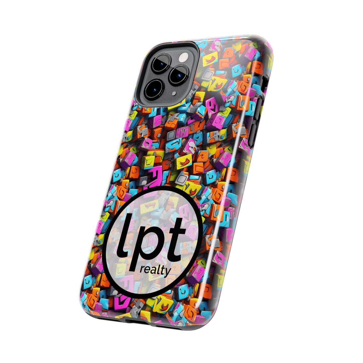 LPT Realty Logo -  3D Abstract Colorful Block Design Iphone Tough Phone Case