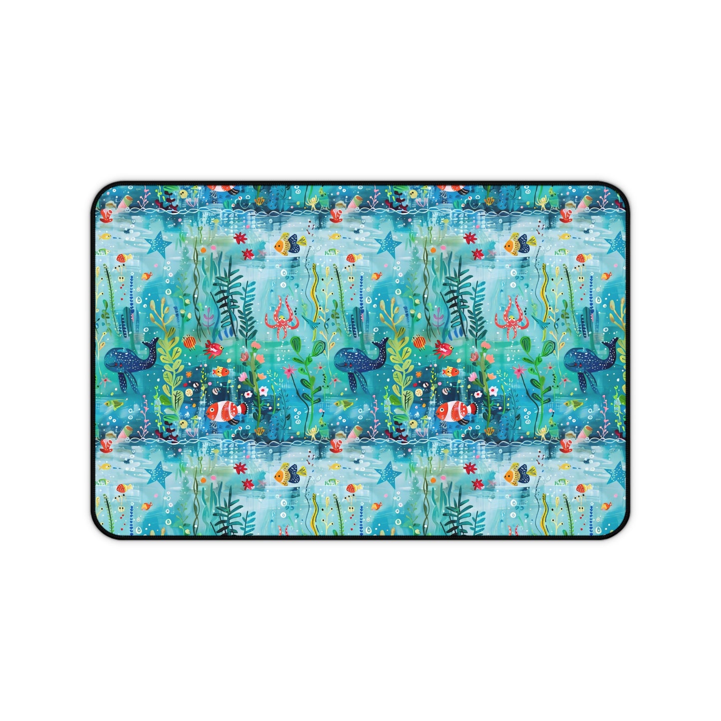 Ocean Enchantment: Magical Watercolor Sea Creatures Extended Gaming Mouse Pad  Desk Mat  - 3 Sizes