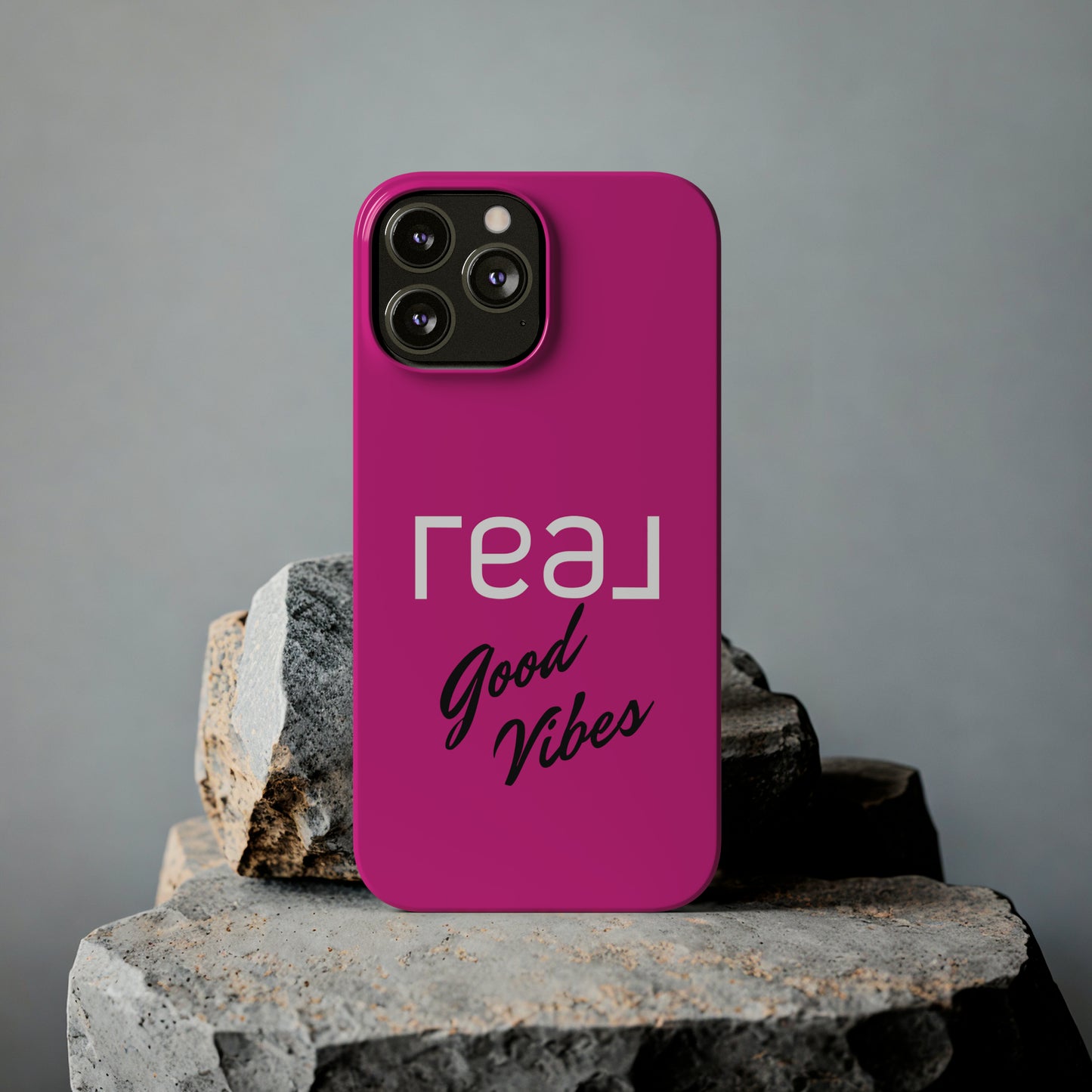 Pink - Real Good Vibes Iphone 15-12 Slim Phone Case