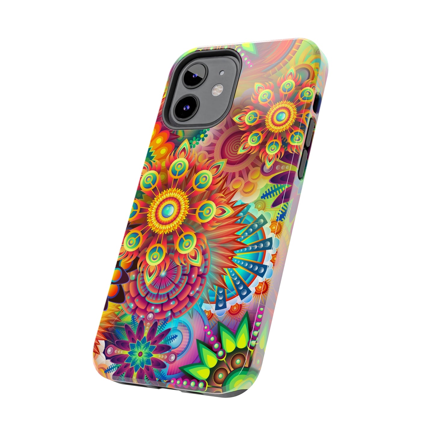 Rainbow Flower Power Design Iphone Tough Phone Case