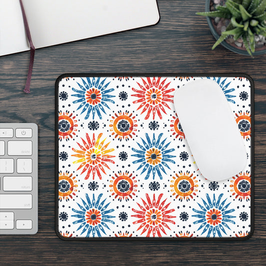 Sunny Burst of Sunflowers in Vibrant Colors Gaming Mouse Pad with Finished Edges