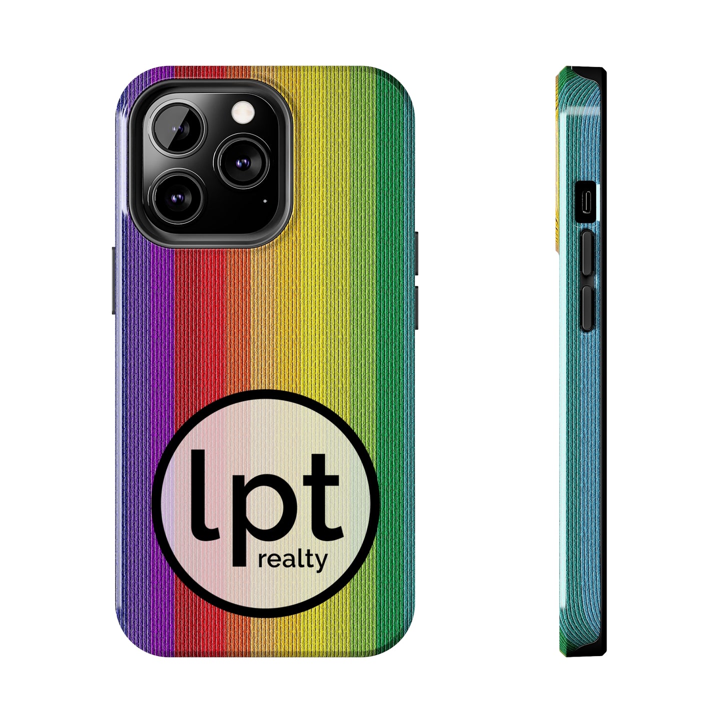 LPT Realty Logo -  Rainbow Stripe Design Iphone Tough Phone Case