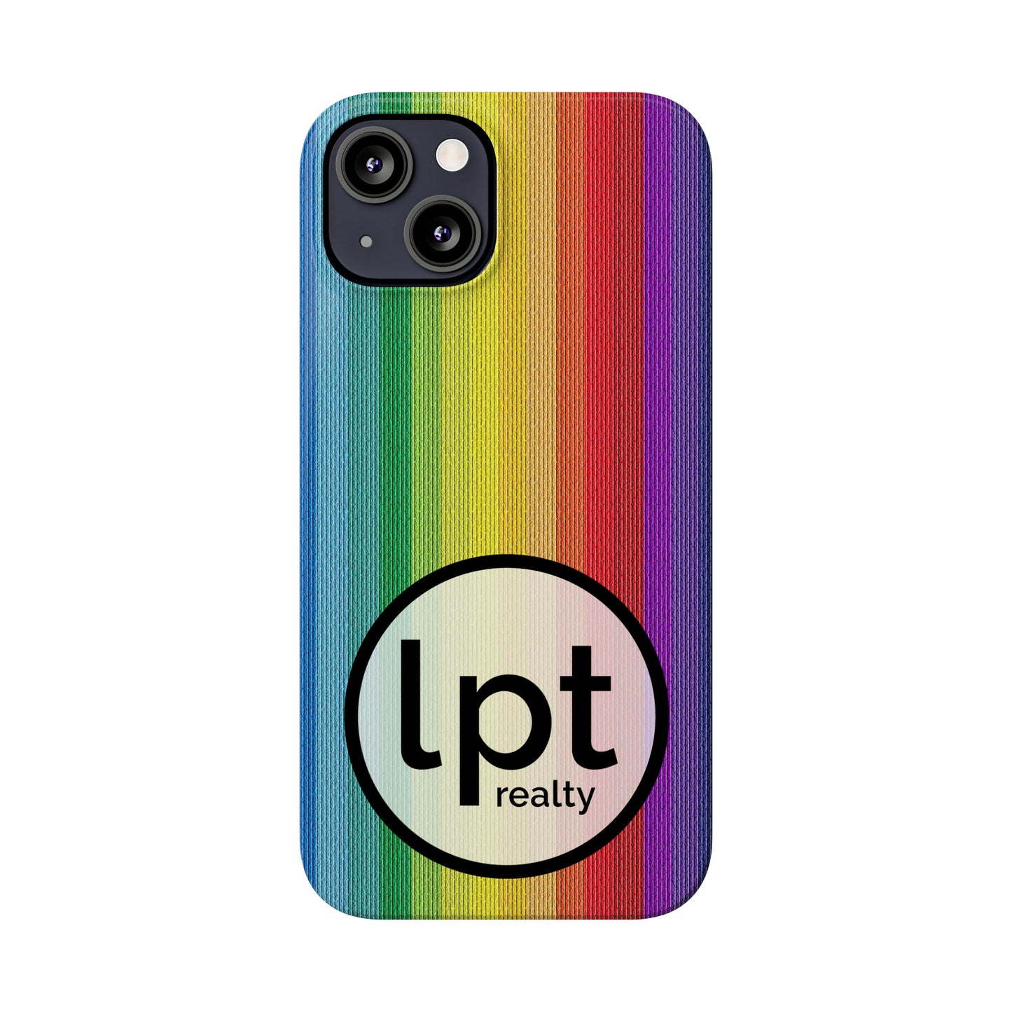 LPT Realty Logo -  Rainbow Stripe Design Iphone 15-12 Slim Phone Case