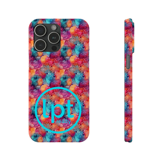 LPT Realty Logo -  Rainbow Alcohol Ink Design Iphone 15-12 Slim Phone Case