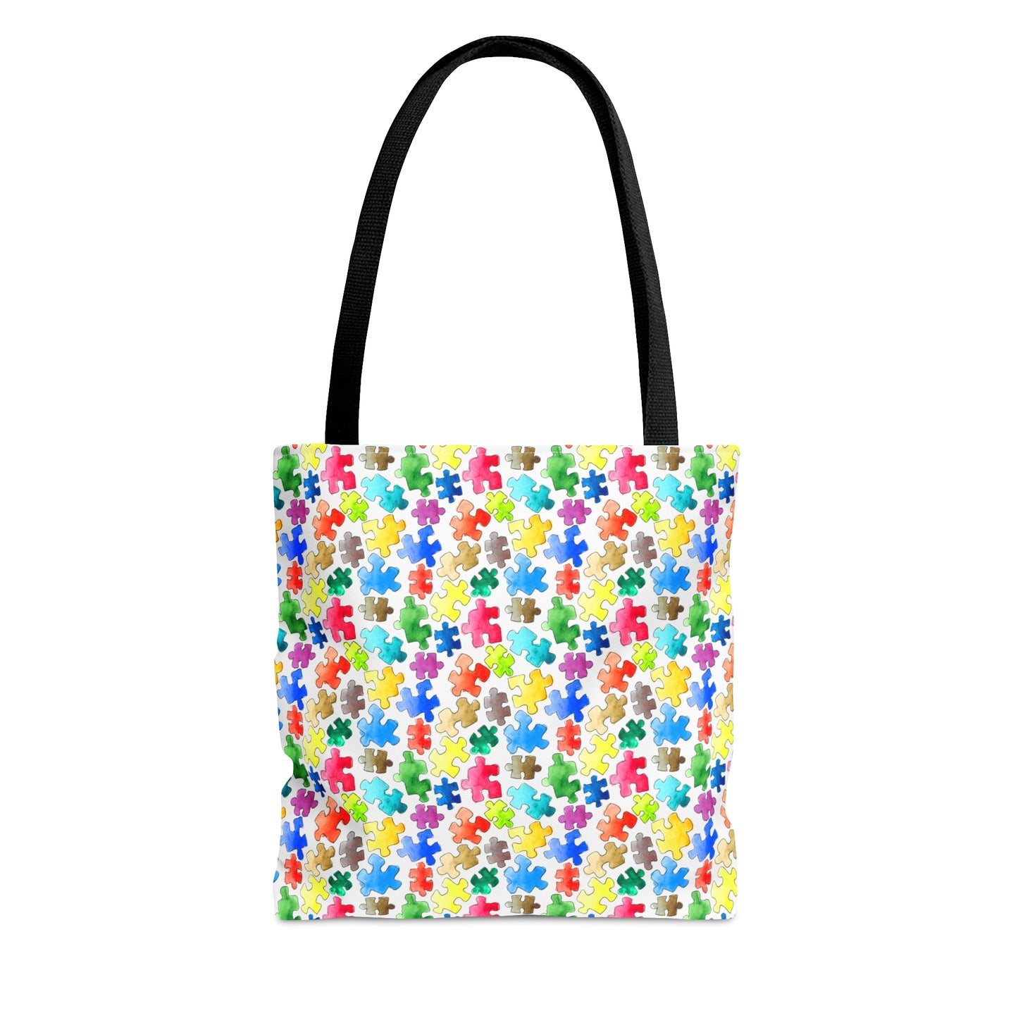 Rainbow Puzzle Pieces - Canvas Tote 3 Sizes