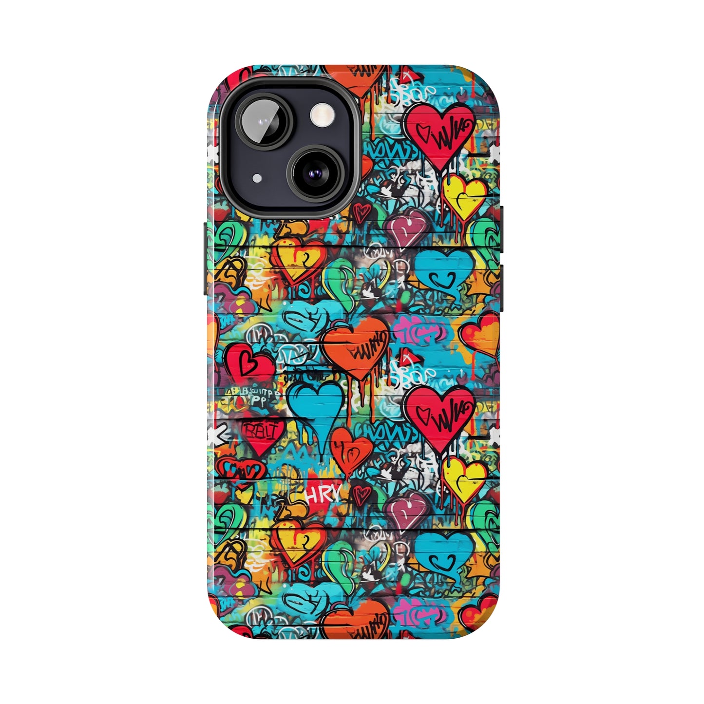 Street Art Graffiti Hearts Design Iphone Tough Phone Case