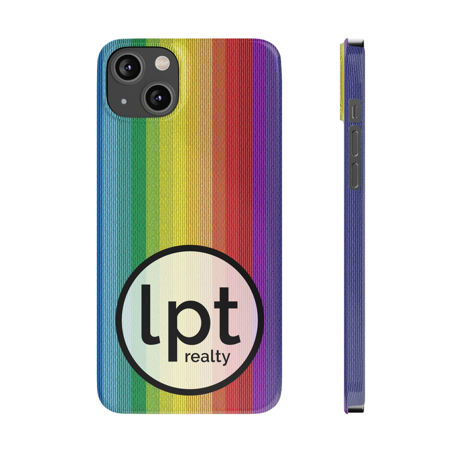 LPT Realty Logo -  Rainbow Stripe Design Iphone 15-12 Slim Phone Case