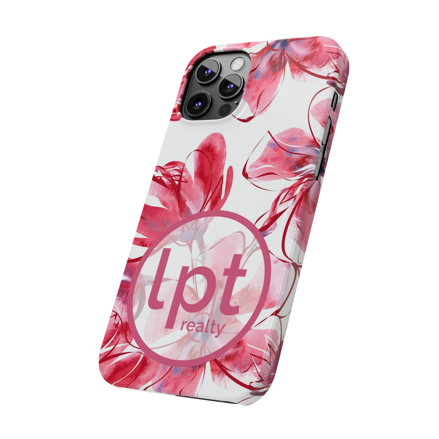 LPT Realty Logo -  Large Pink Flower Iphone 15-12 Slim Phone Case