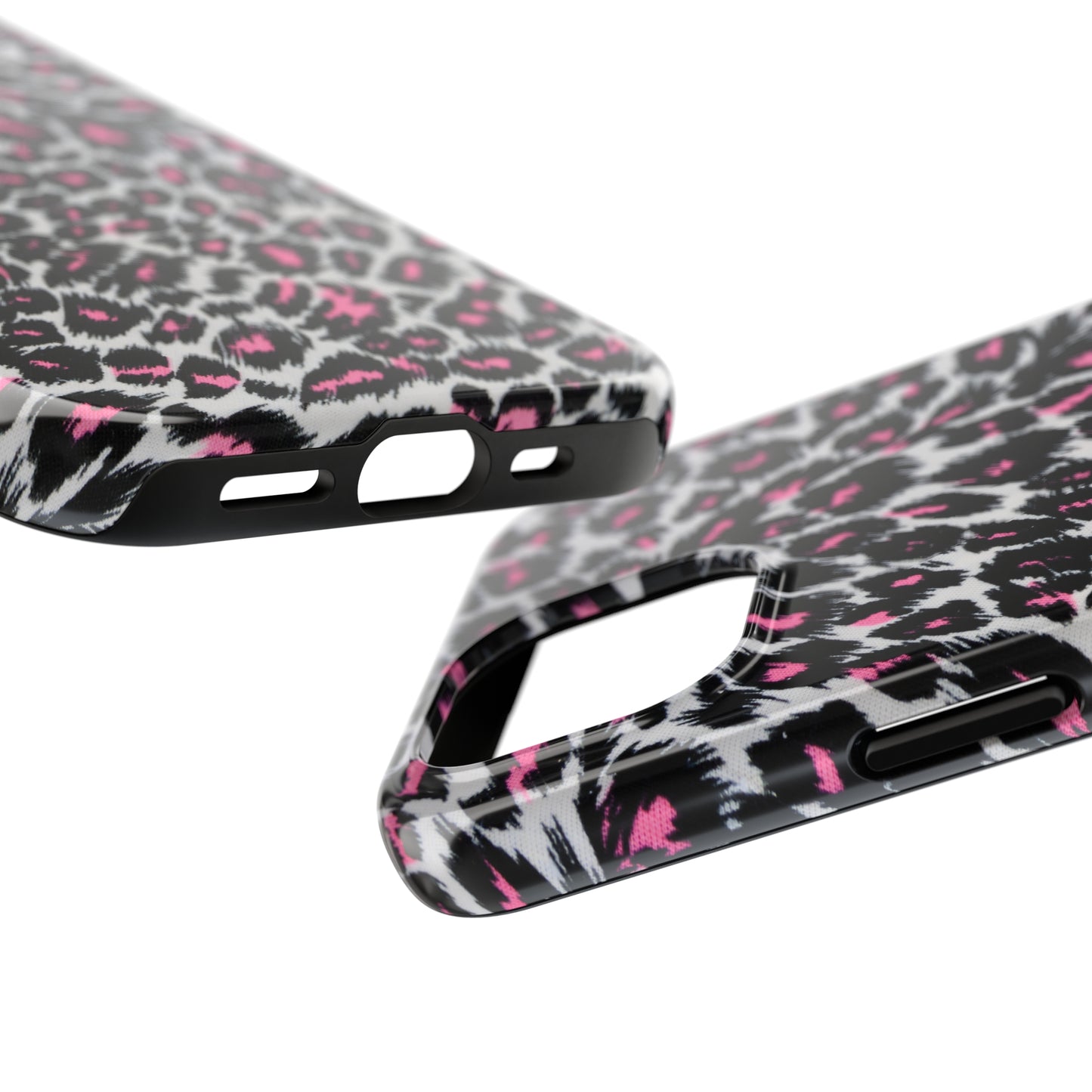 Fierce Femininity Pink and Black Leopard Print Iphone Tough Phone Case