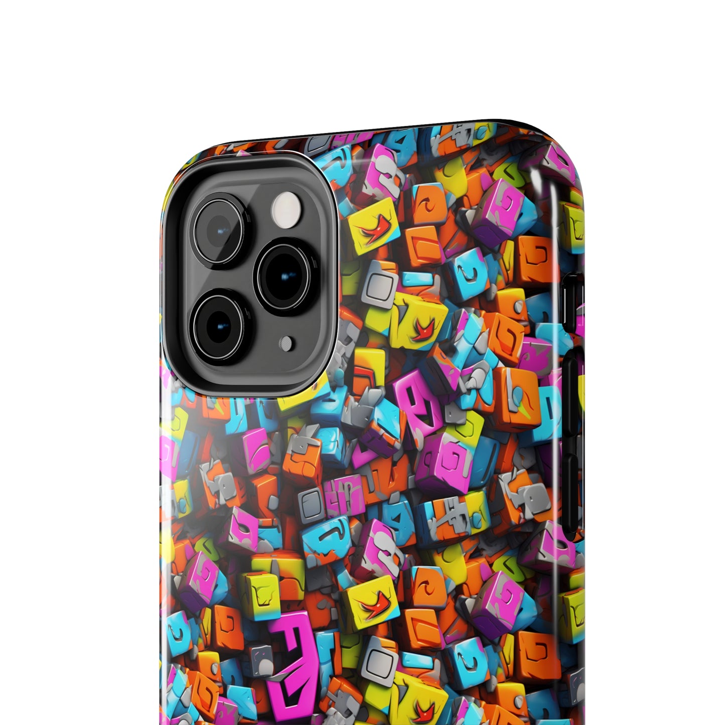 3D Abstract Colorful Block Design Iphone Tough Phone Case