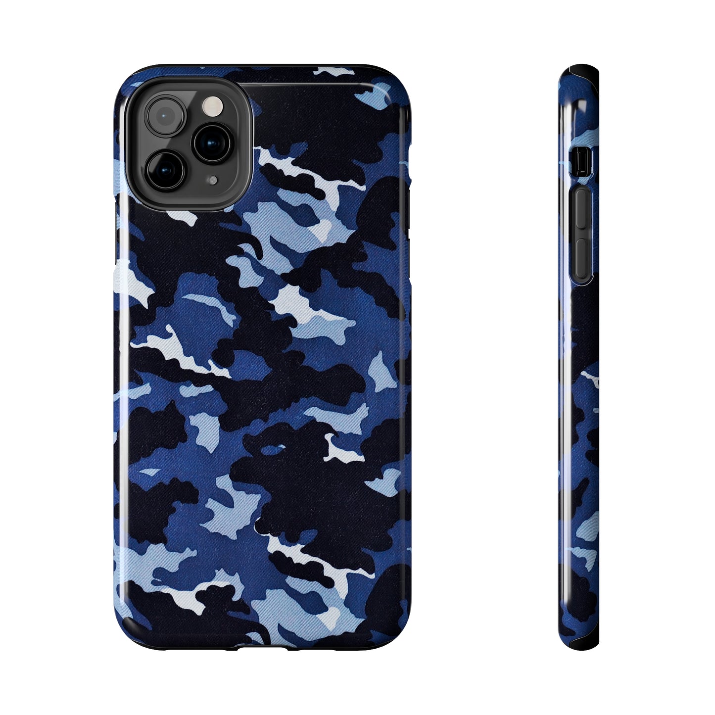 Deep Sea Concealment: Navy Blue Camouflage Iphone Tough Phone Case