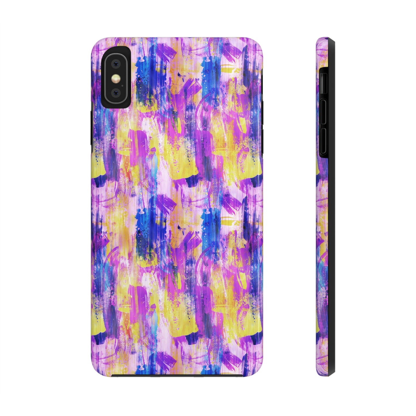 Pink & Yellow Spring Painted Abstract Iphone Tough Phone Case