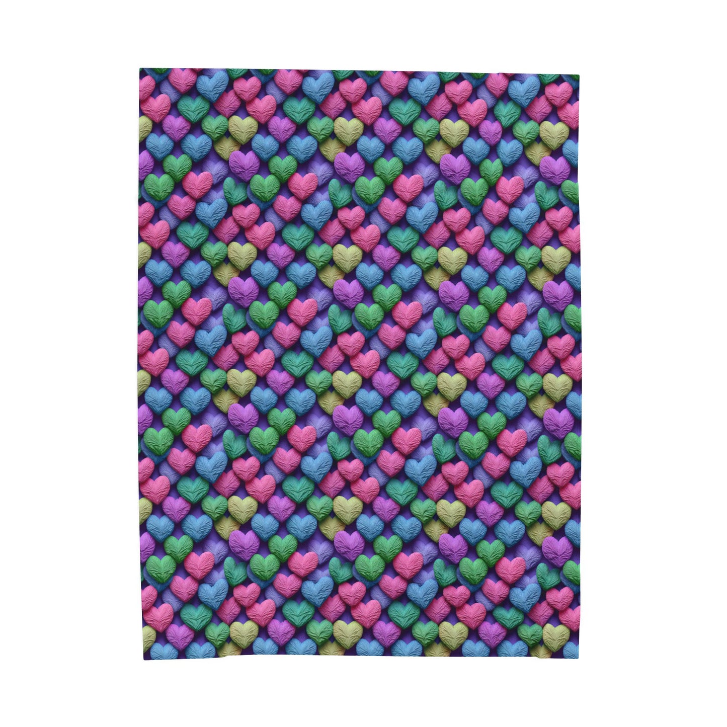 Paper Hearts Valentines Print Velveteen Plush Blanket 3 Sizes