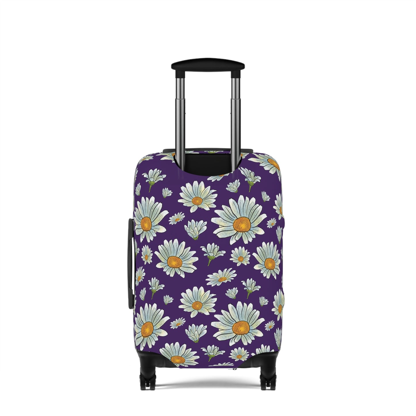 Large Watercolor Summer Daisies Blooming Against a Bold Purple Background  - Luggage Protector and Cover 3 Sizes