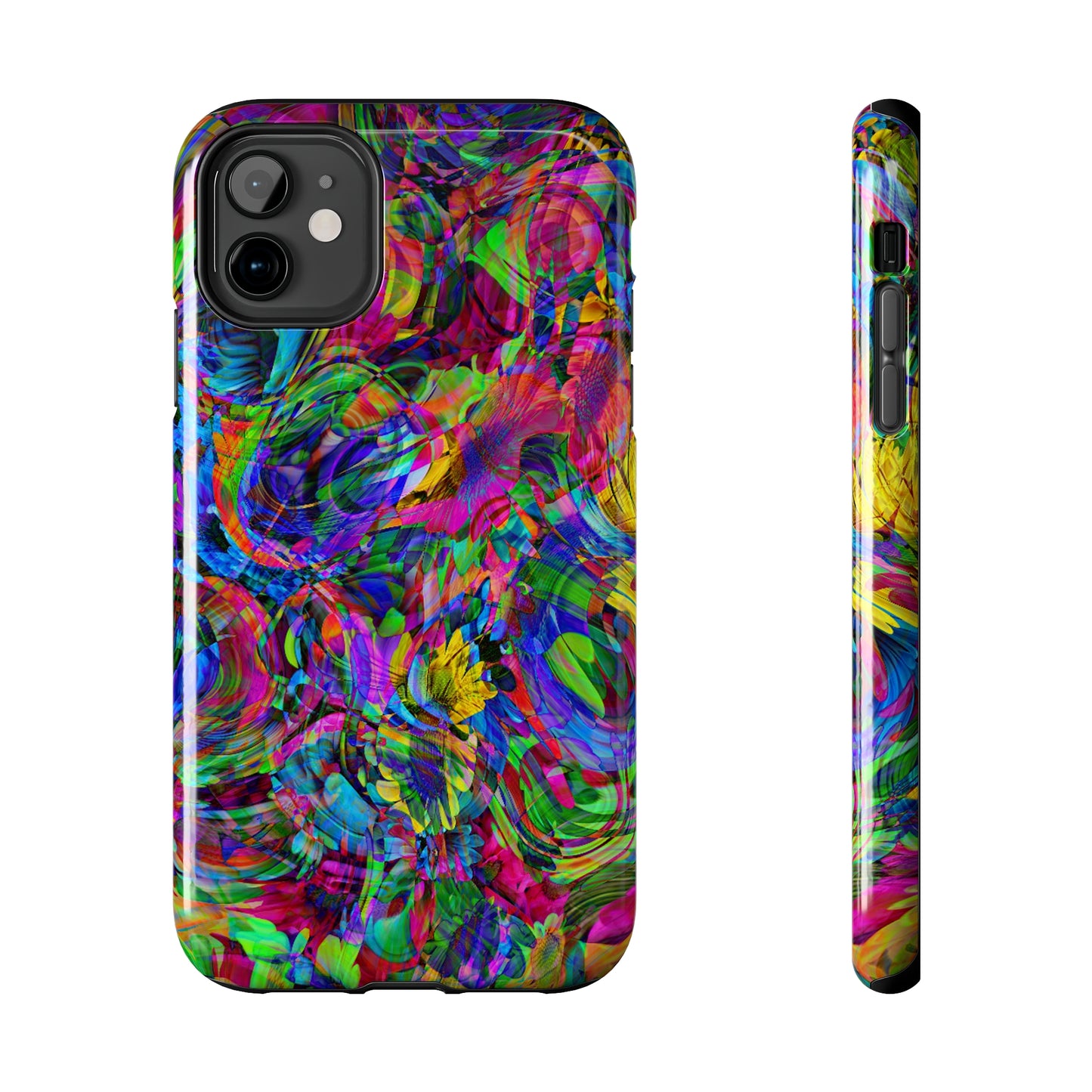 Rainbow Swirls Design Iphone Tough Phone Case