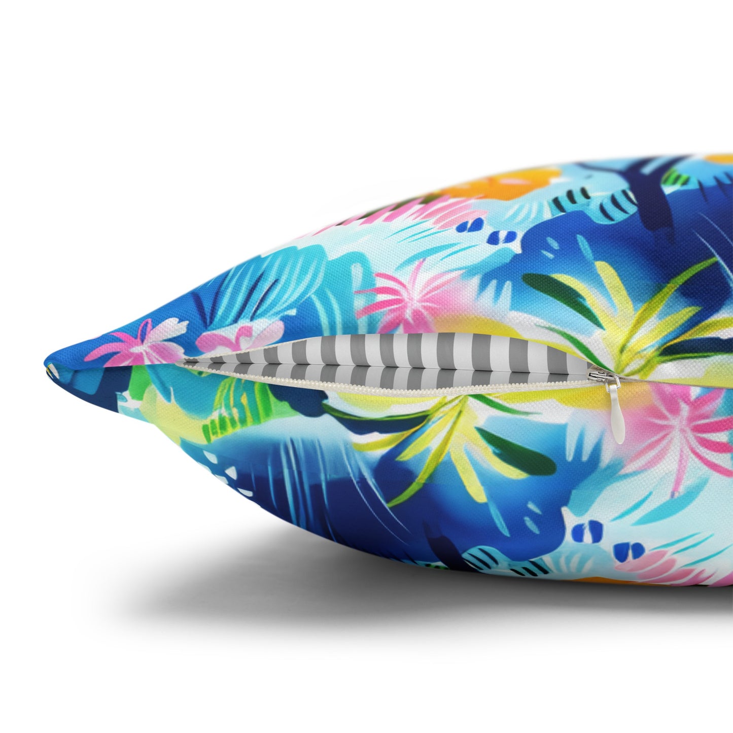 Kaleidoscope Canopy: Tropical Palm Symphony Spun Polyester Square Pillowcase 4 Sizes