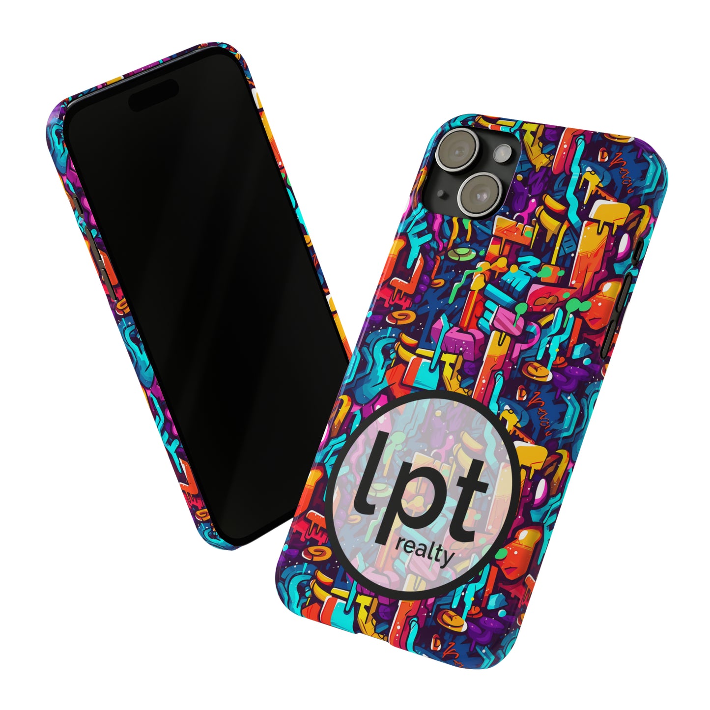 LPT Realty Logo -  3D Abstract Colorful Street Graffiti Art Design Iphone 15-12 Slim Phone Case