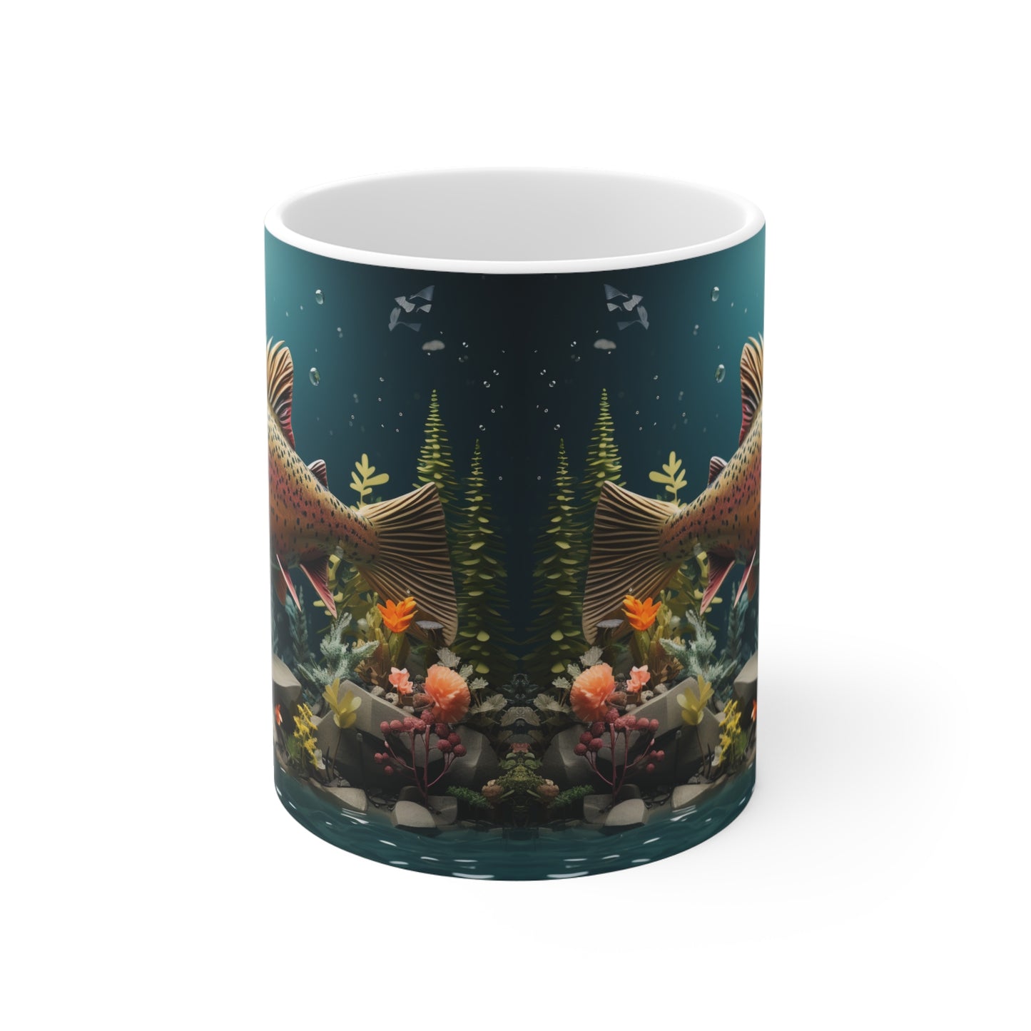 Rainbow Trout in Underwater Garden 11oz Coffee Mug