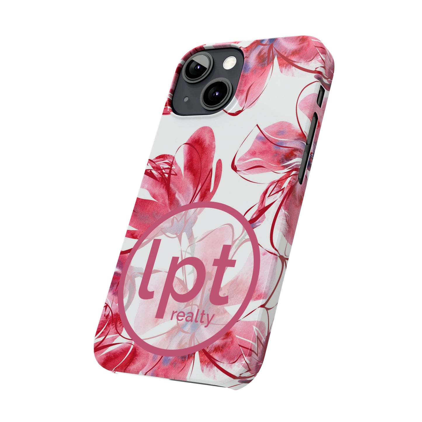 LPT Realty Logo -  Large Pink Flower Iphone 15-12 Slim Phone Case