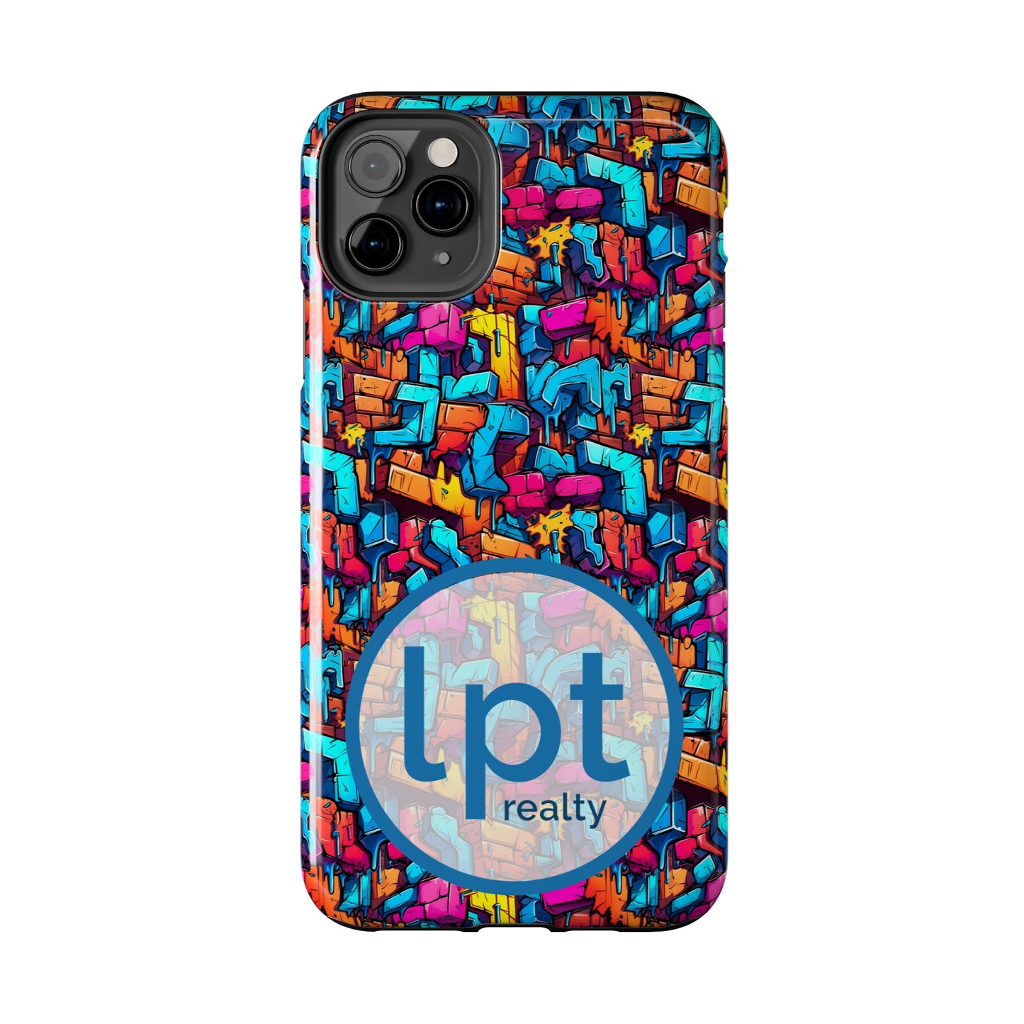 LPT Realty Logo -  3D Rainbow Colored Graphic Blocks Design Iphone Tough Phone Case