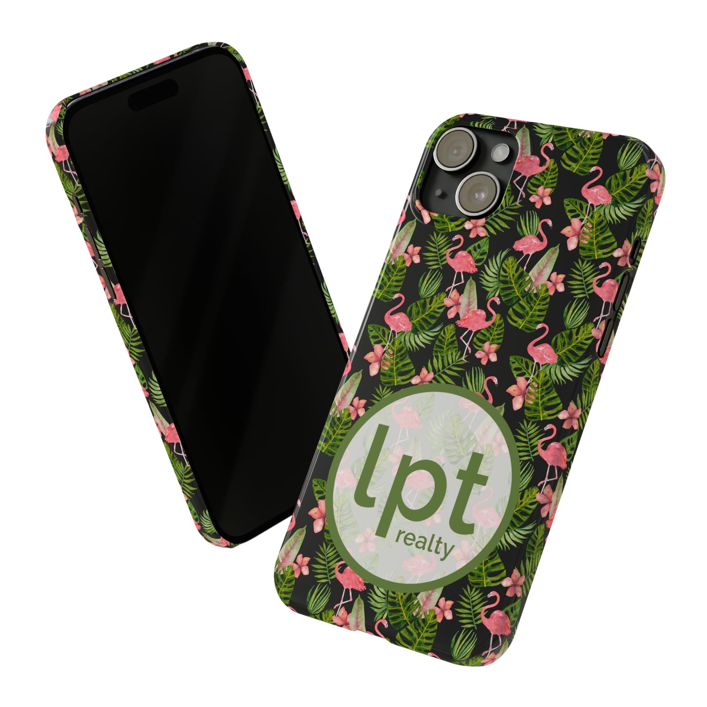 LPT Realty Logo -  Tropical Flamingos Iphone 15-12 Slim Phone Case