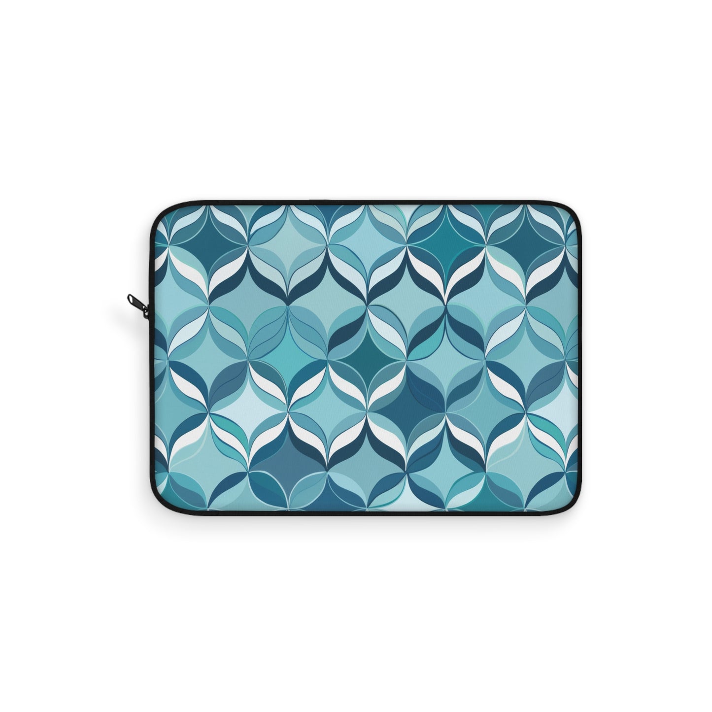 Modern Chic Aqua and Cream Geometric Pattern Laptop or Ipad Protective Sleeve 3 Sizes Available