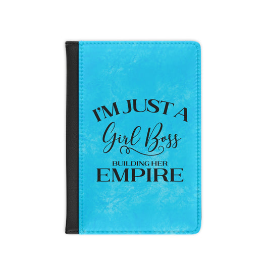 I'm Just A Girl Boss Building Her Empire Black & Blue - Passport Cover Faux Leather RFID Blocking