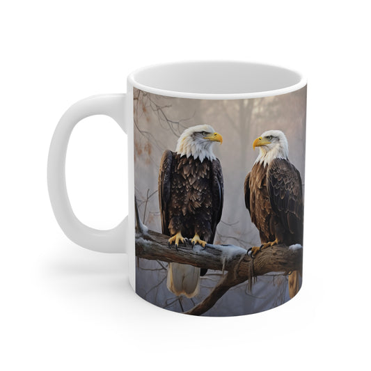 Majestic Bald Eagles Captivating Wildlife Photography 11oz Coffee Mug