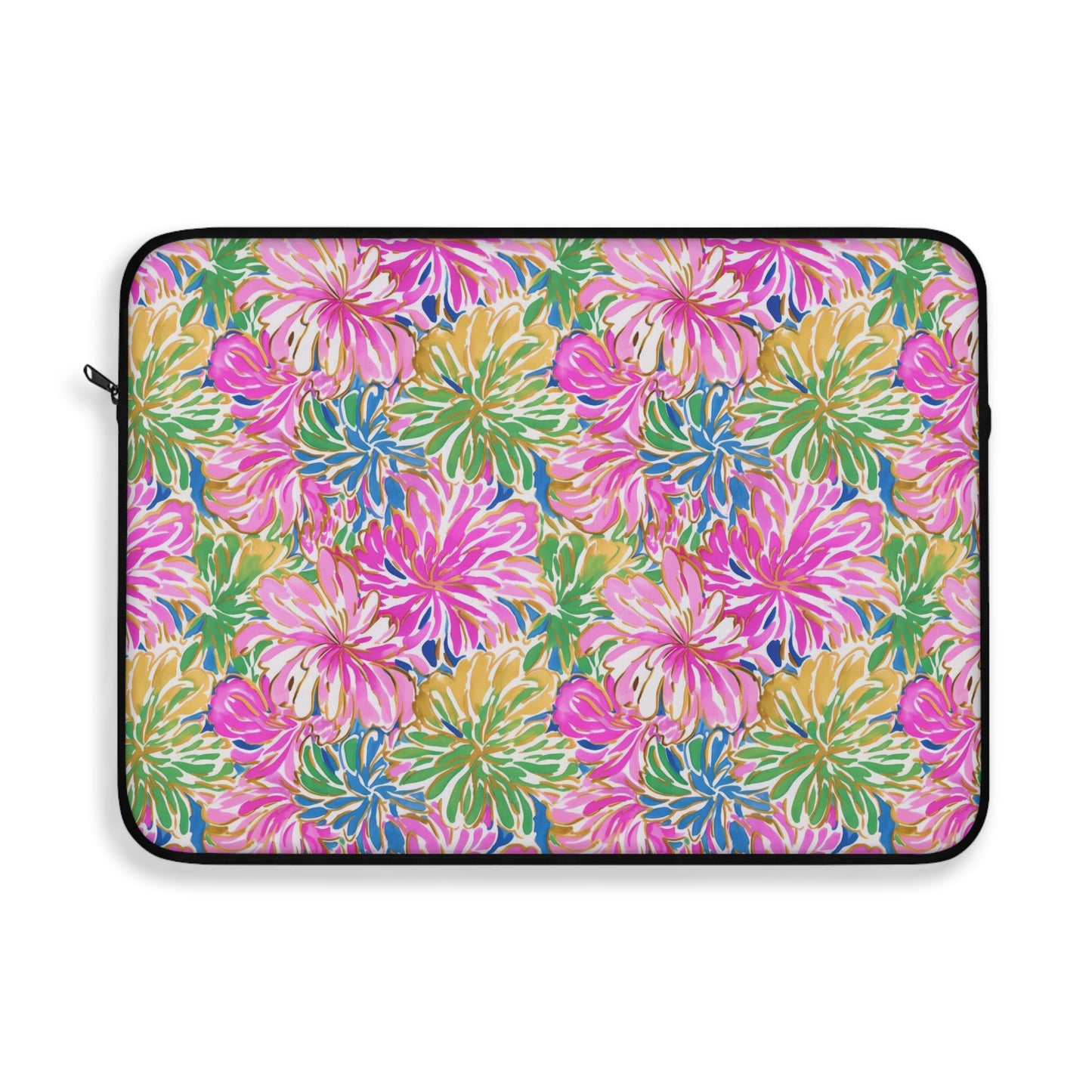 Pastel Bouquet: Large Blooms of Pink, Gold, and Blue in Watercolor Laptop or Ipad Protective Sleeve 3 Sizes Available