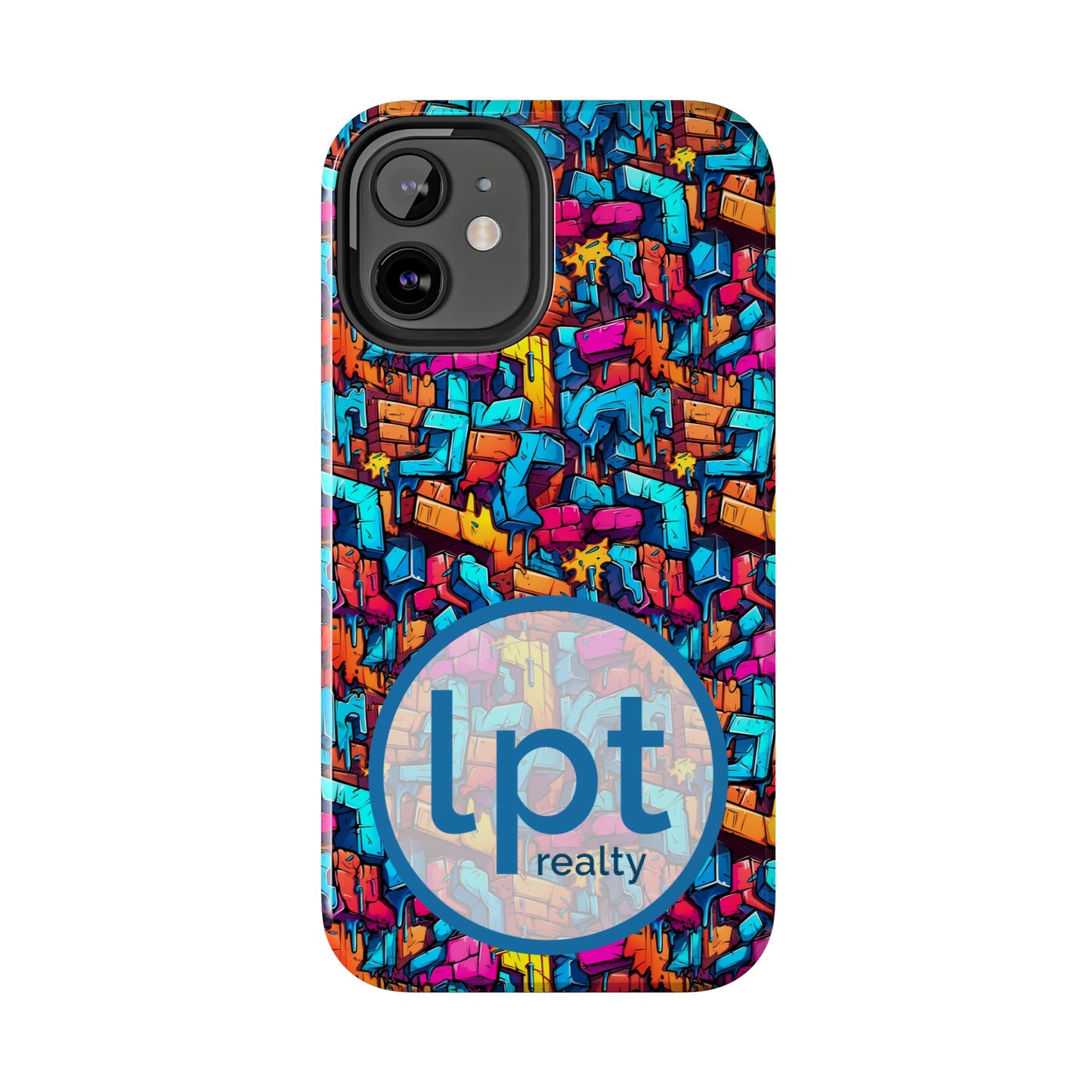 LPT Realty Logo -  3D Rainbow Colored Graphic Blocks Design Iphone Tough Phone Case