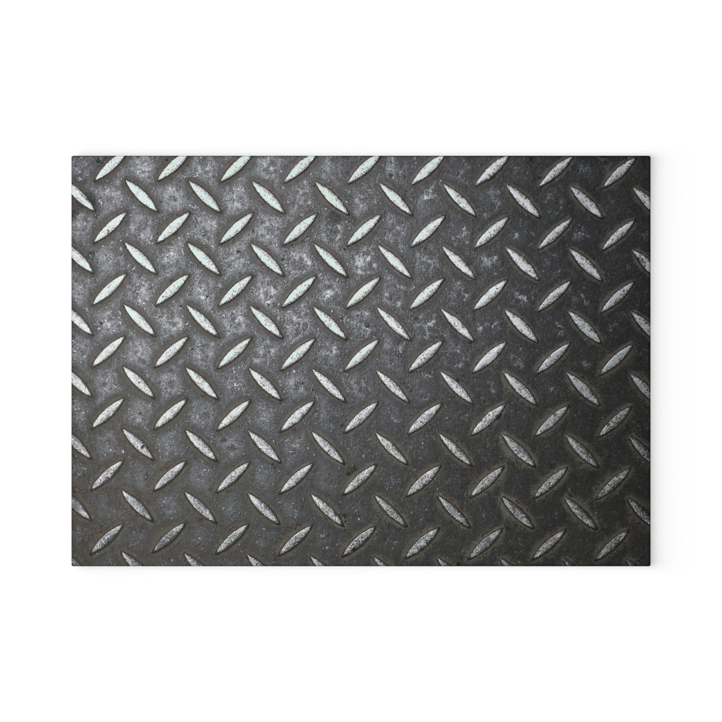 Steel Diamond Plate Design  - Glass Cutting Board  8" x 11" and 11" x 15"