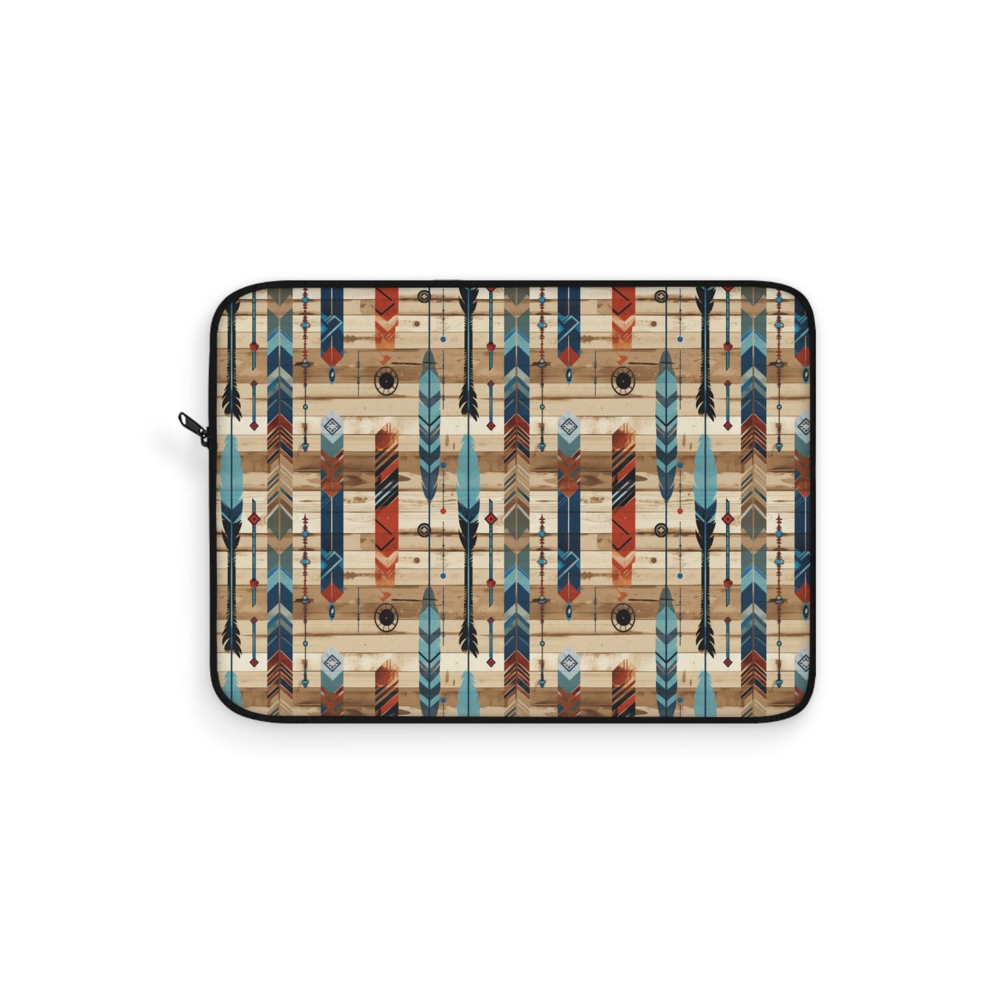 Rustic Boho Southwestern Feathered Arrows with Tribal Geometric Patterns Laptop or Ipad Protective Sleeve 3 Sizes Available