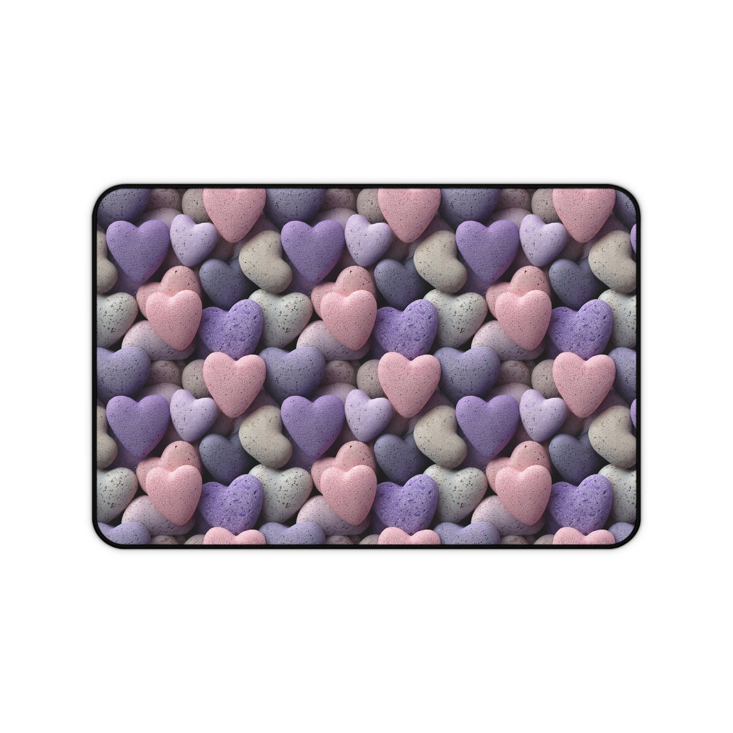Hearts of Stone Deskmat , Rock Heart Desk Decoration, Floral Large Mousepad, Gaming Desk Mat, Desktop Accessory