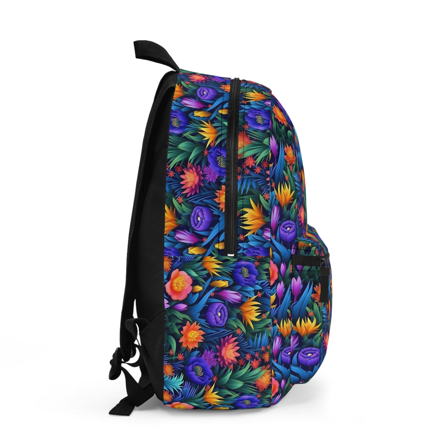 3D Tropical Bright Flowers Lightweight Backpack