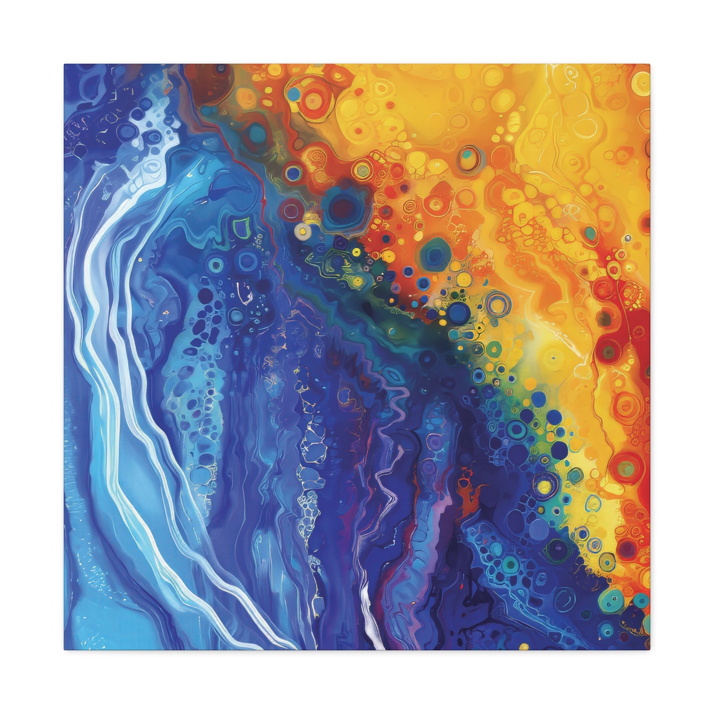 Sun and Space Alcohol Ink Print on Canvas Gallery Wraps  - 5 Sizes