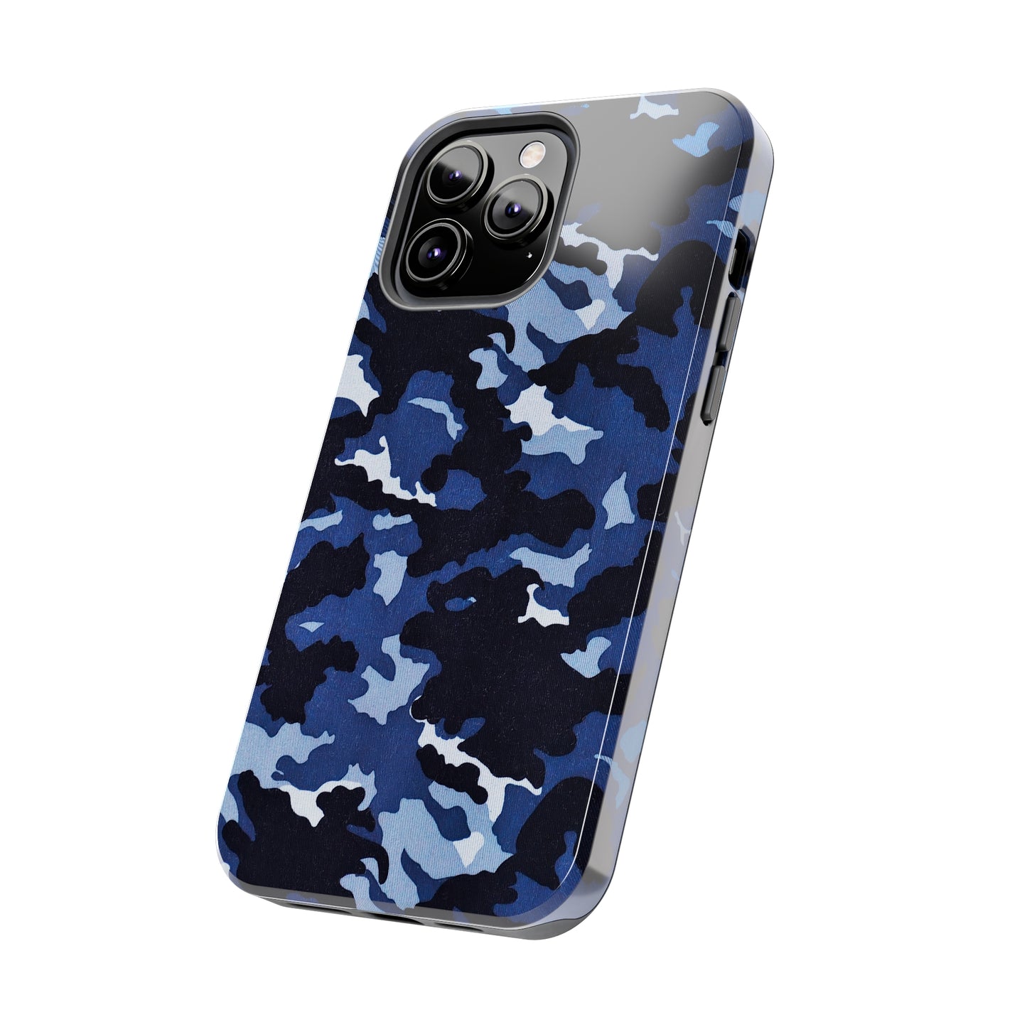 Deep Sea Concealment: Navy Blue Camouflage Iphone Tough Phone Case