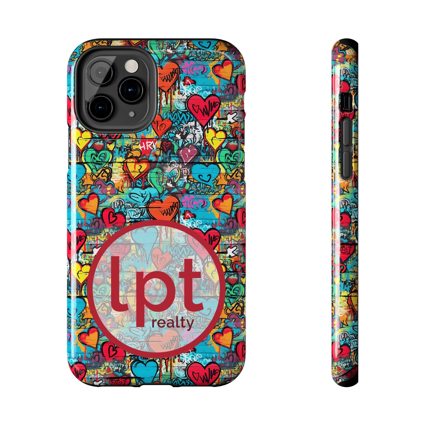 LPT Realty Logo -  Street Art Graffiti Hearts Design Iphone Tough Phone Case