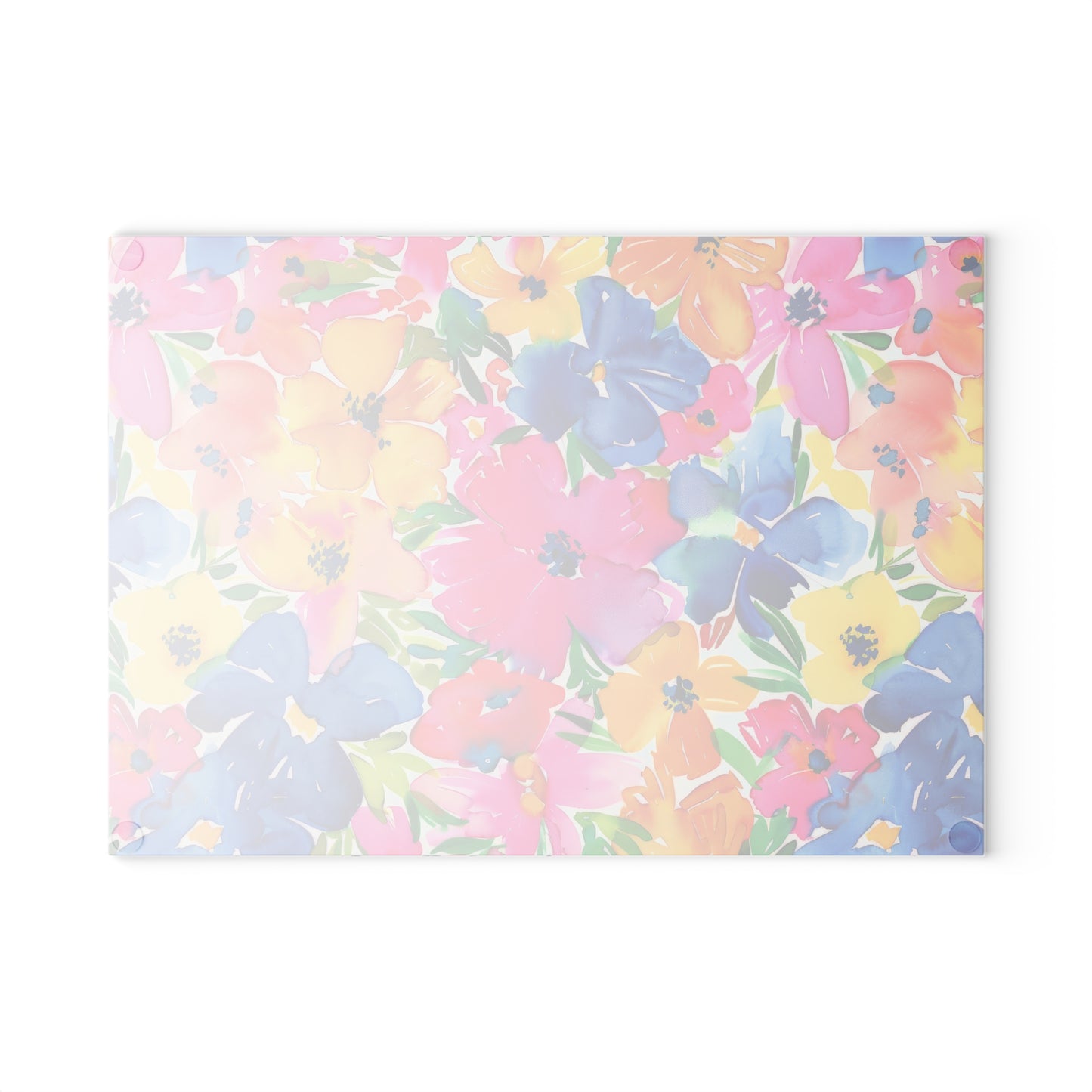 Springtime Kaleidoscope: Multi-color Watercolor Blossoms in Bloom Cutting Board 2 Sizes