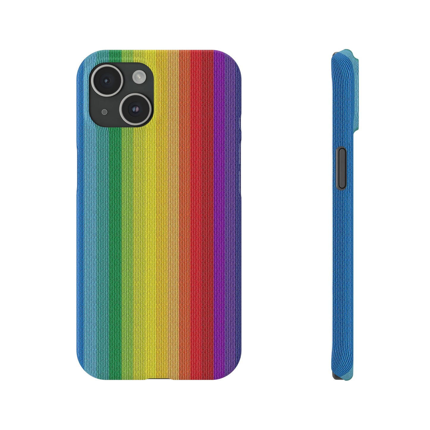 Rainbow Stripe Design Iphone 15-12 Slim Phone Case